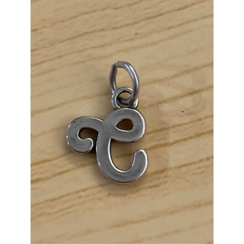 .925 Script Letter C Sterling Silver Jewelry Charm #alphabet
